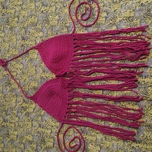 Crochet Festival Bra Top, size small, Etsy
